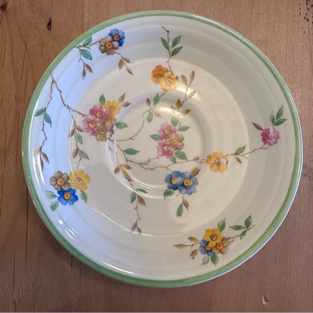 Grindley England Vintage China Art Deco Saucer 
Floral Patterned Ceramic Plate